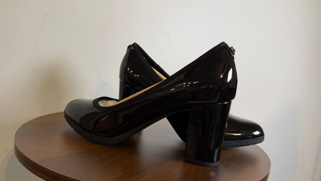 Anne Klein Block Heel Pumps 7.5M Black Patent New in Box  MSRP 89$