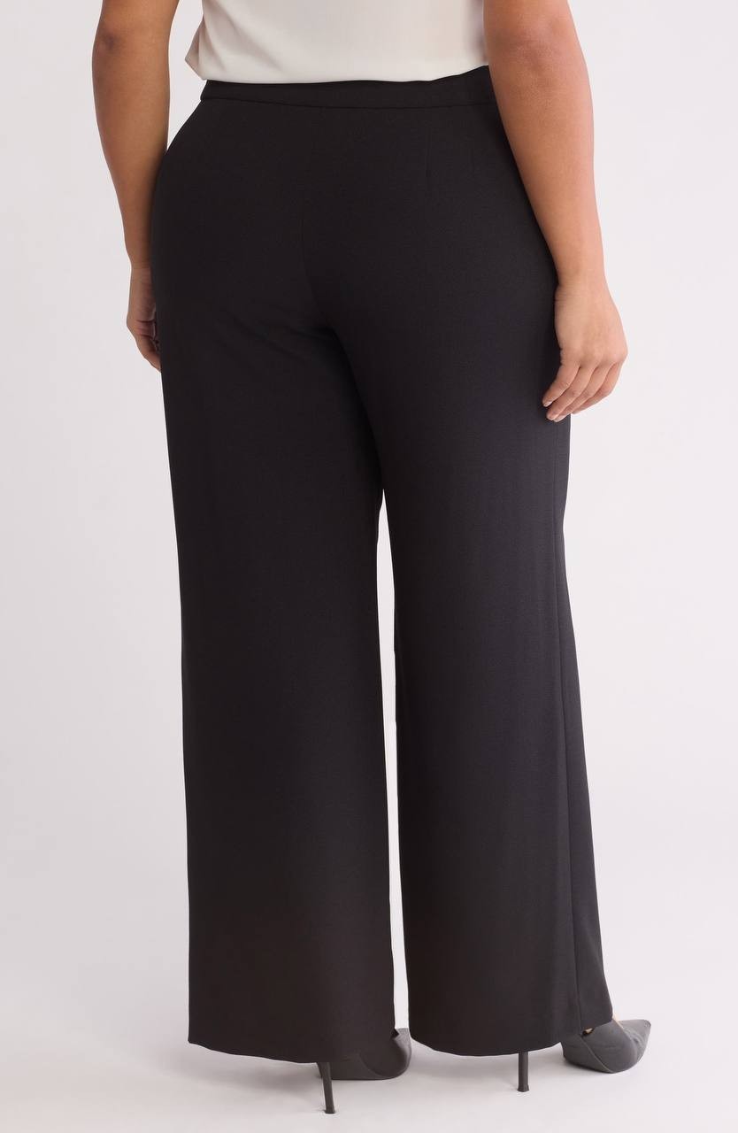Tahari ASL Women’s Plus Wide-Leg Pants Black 10 $109 NWT