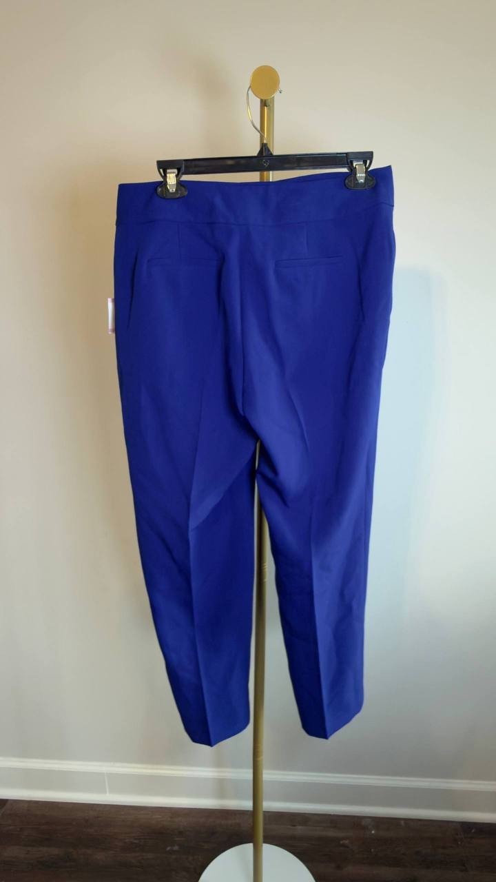 Kasper Petite Ava Straight Leg Stretch Crepe Pants Royal Signature 6P NWT $79