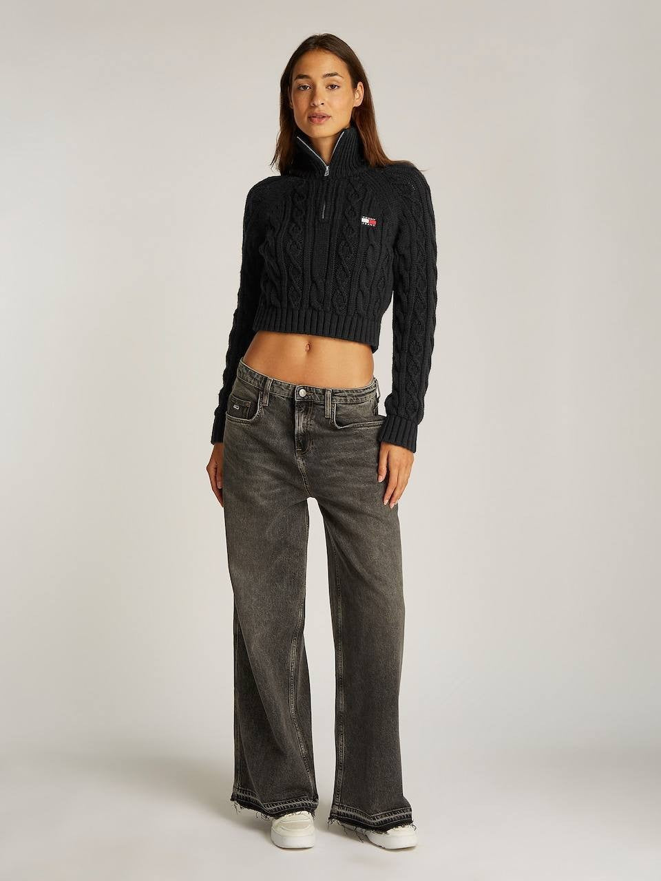 Tommy Jeans Black Sweater XS Recycled Knit Minimalist Streetwear MSRP 129$