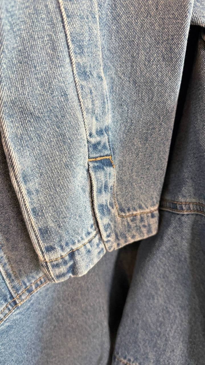Democracy Women’s Cotton Denim Peplum‑Hem Jacket Light Blue M $98 NWT