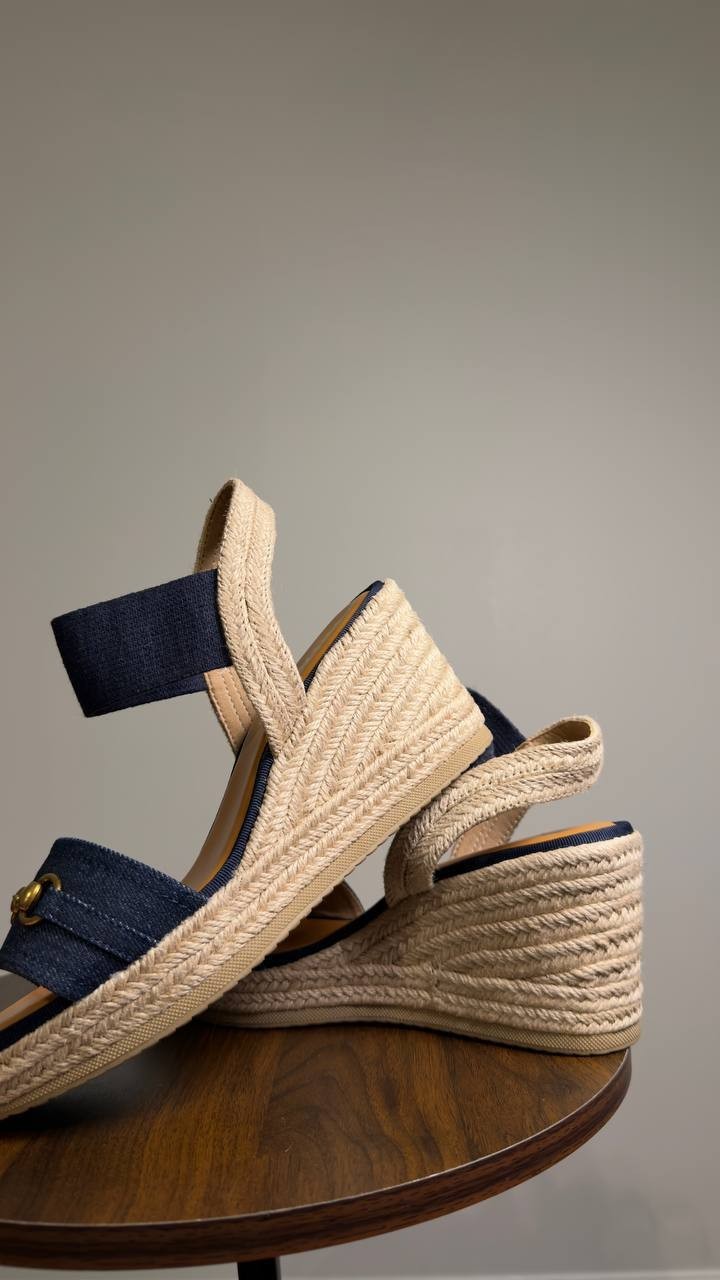 MIA   Shoes  Barossa  Wedge  Sandals  Navy  Denim  9M  New  $70