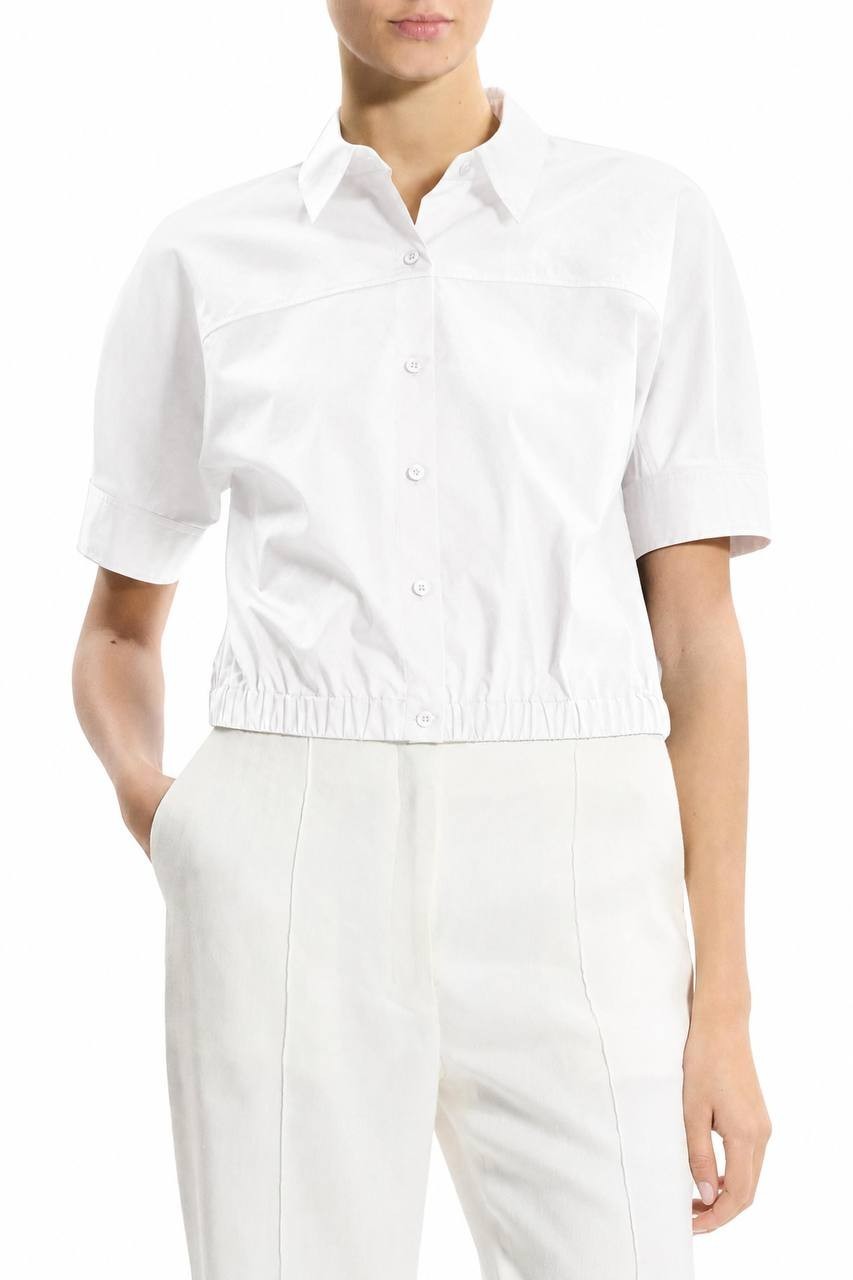 Theory Women’s Elastic Waist Shirt White S NWT $325