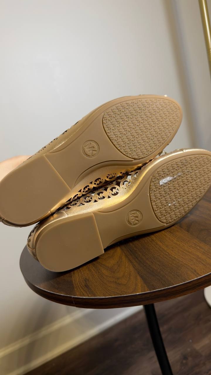 Michael  Michael  Kors  Ballet  Flats  Pale  Gold  7.5  M  New  $110