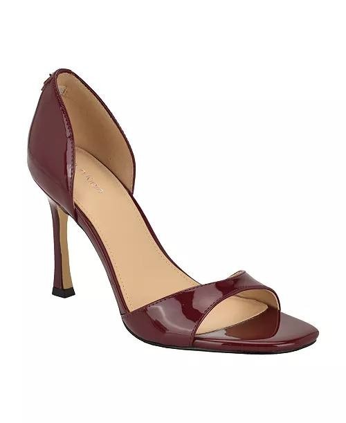 Calvin  Klein  Aileen  D’Orsay  Stiletto  Sandals  Dark  Red  6  M  Pre‑owned 