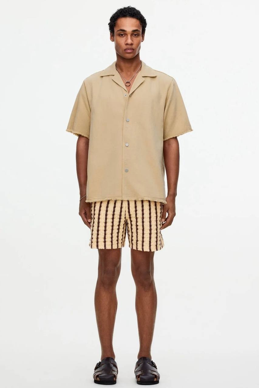 OAS Men’s Calbanum Crochet Camp Shirt Green M $170 NWT