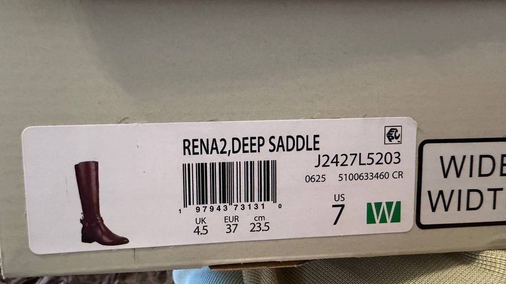 Naturalizer Rena 2 Boots7W Deep Saddle Leather Wide Calf Riding NIB msrp$325