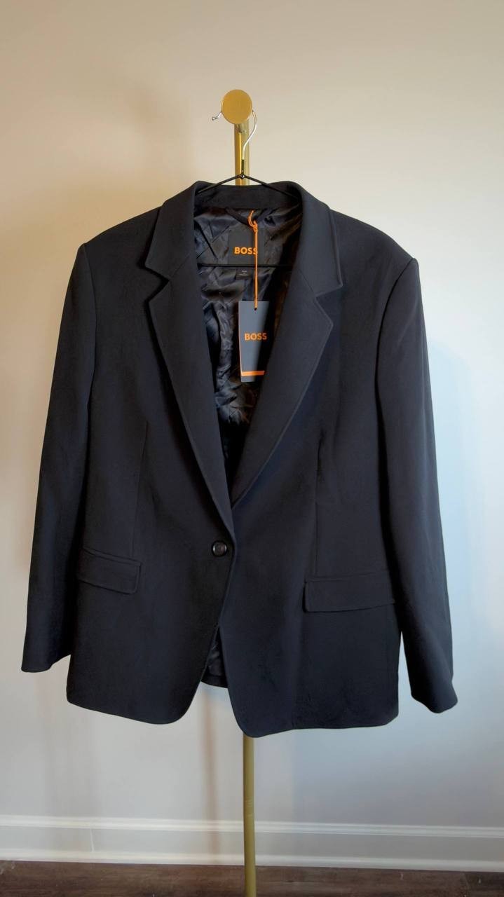 BOSS Orange Women’s One‑Button Blazer Black Size 14 NWT $199