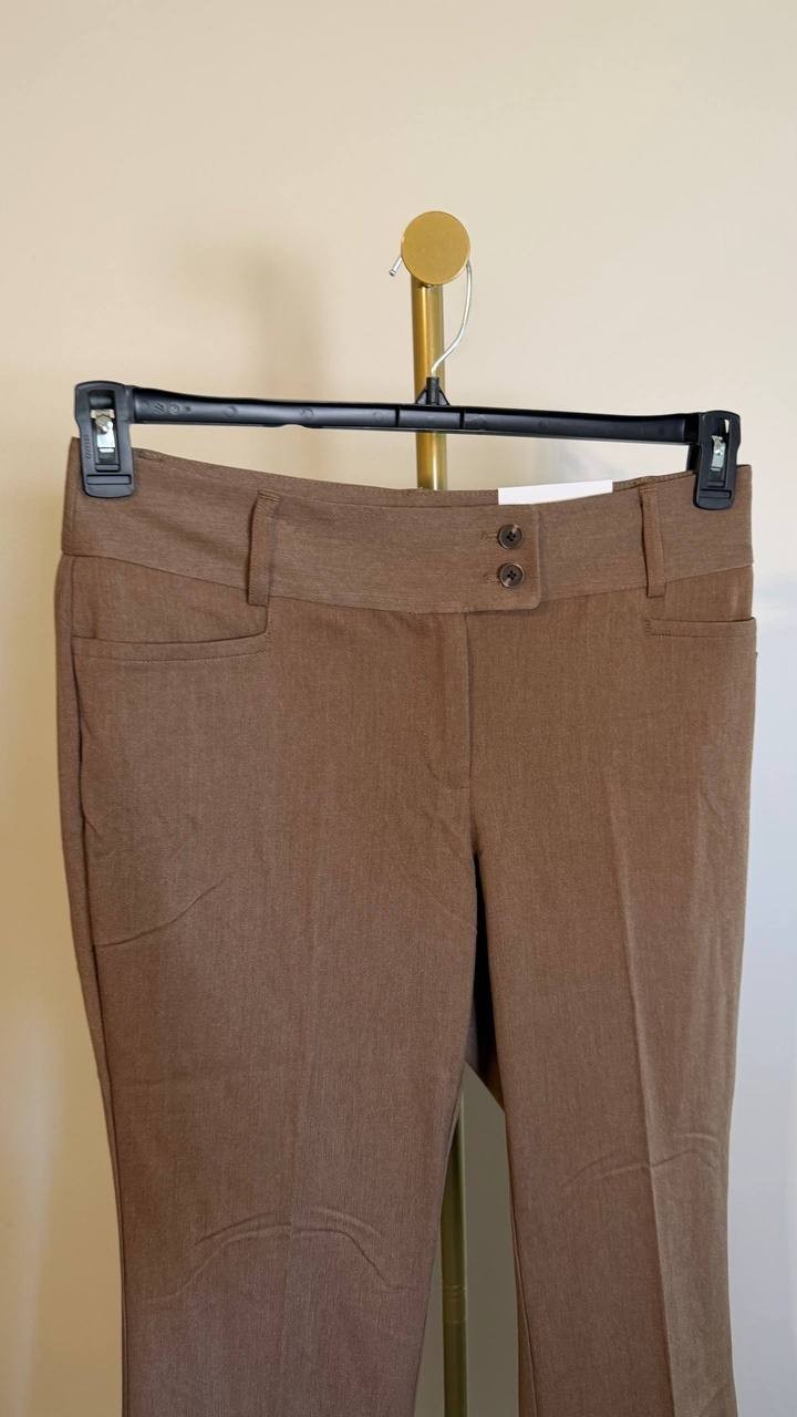 Rafaella Women’s Plus Curvy Fit Gabardine Bootcut Pants Brown 8P $89 NWT