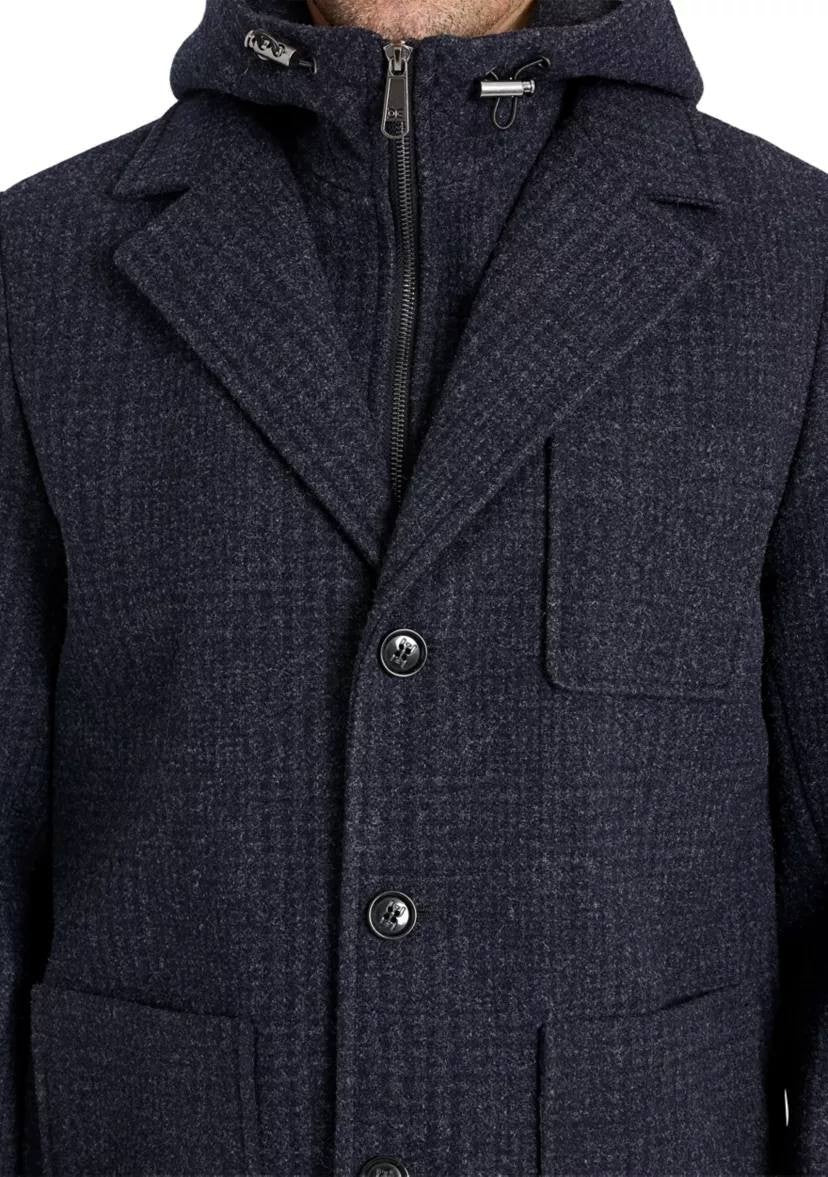 Sam Edelman Wool Blazer Coat with Hood Charcoal XL NWT $220
