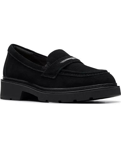 Clarks  Loafers  Black  Suede  9W  New  $110