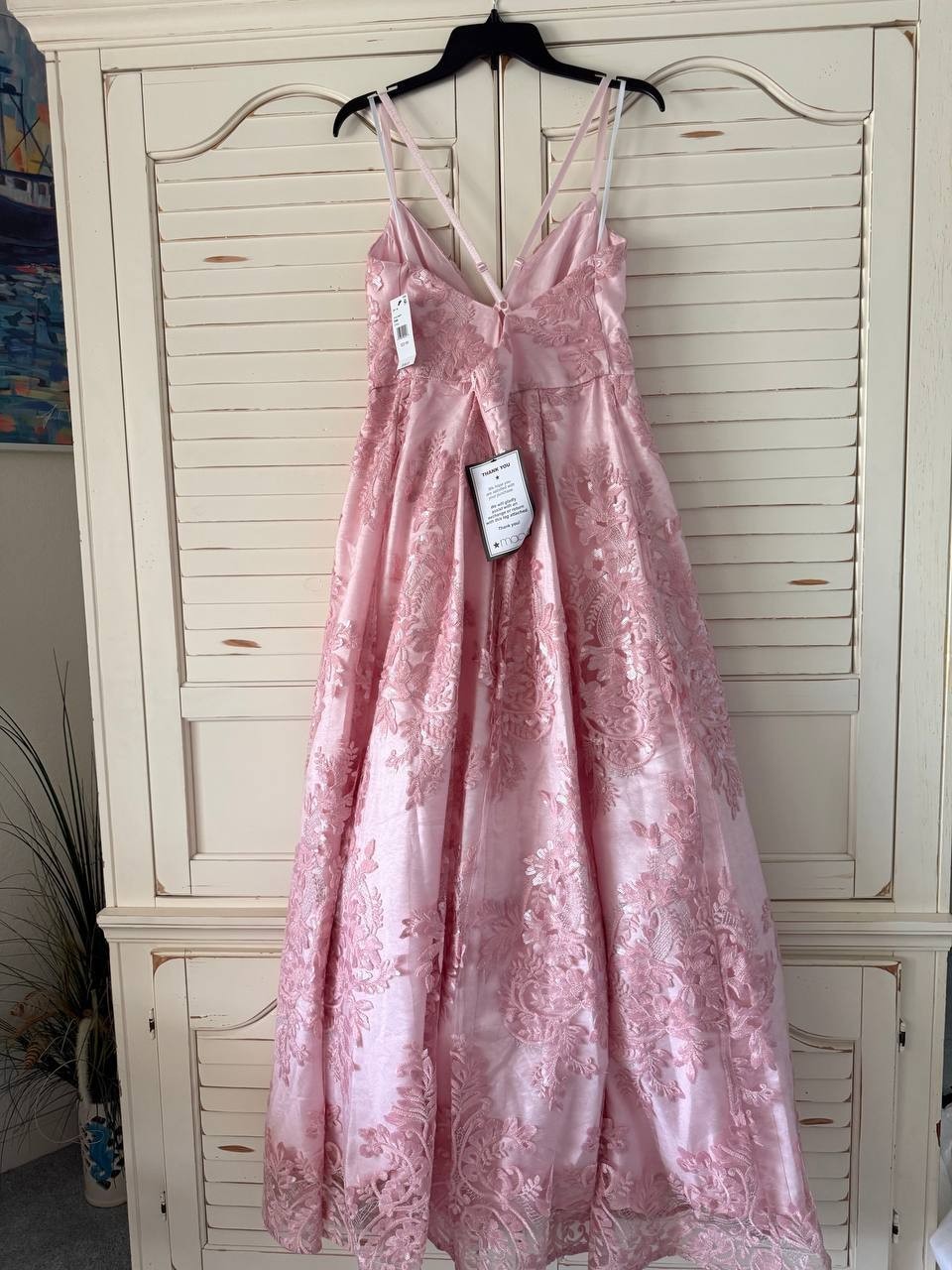 BCX Lace Fit & Flare Dress – Size 16W – NWT – Pink Sleeveless V-Neck Formal