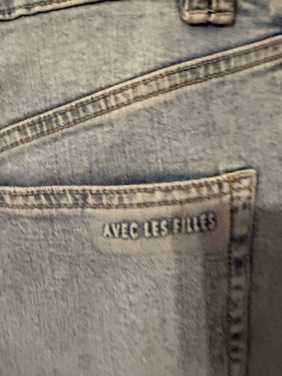 Avec Les Filles Pleat‑Front Wide‑Leg Jeans Blue Size30 NWT msrp$129