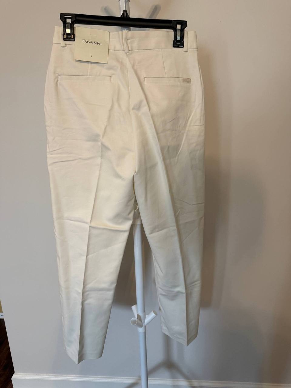 Calvin Klein Straight‑Fit Chino Pants Tofu Size 2 NWT Cotton‑Stretch MSRP$99