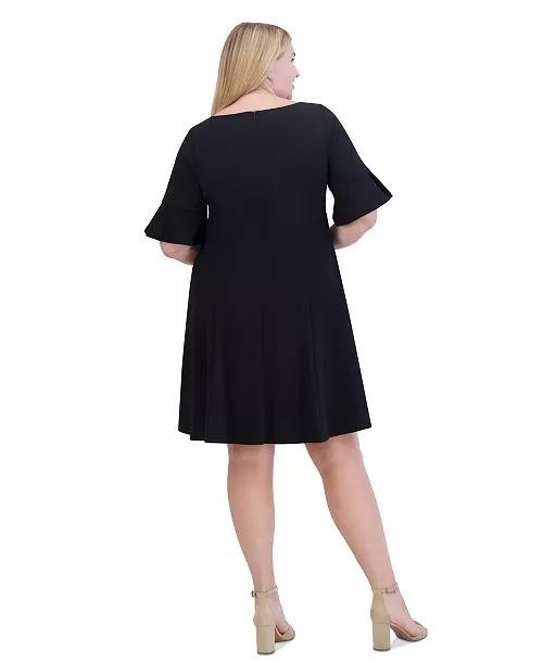 Jessica Howard Petite Fit & Flare Dress – Size 14P – NWT – Black Elbow Sleeve