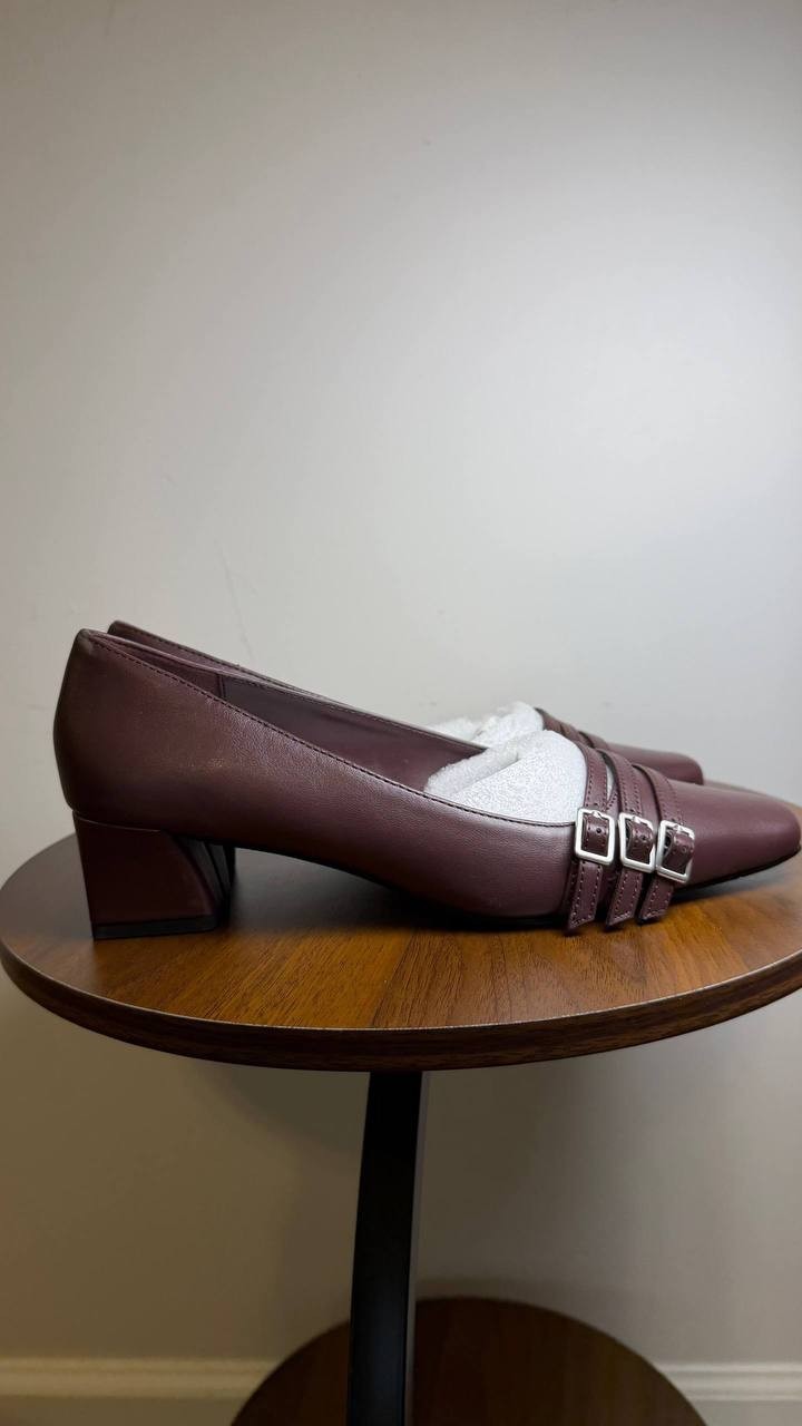 Easy Street Enya Pump Burgundy Square Toe Block Heel Women’s 8M NWB $74.99