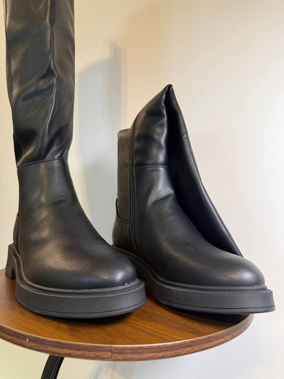 Ayla Black Wedge Boots – Size 9.5 – Vegan Leather – NIB