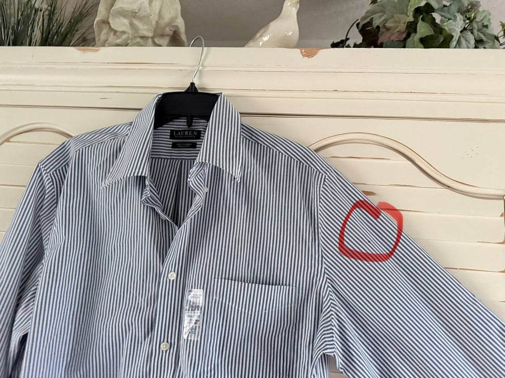 Lauren Ralph Lauren Men’s Striped Button-Down Shirt – Size L – Pre-Owned – Minor