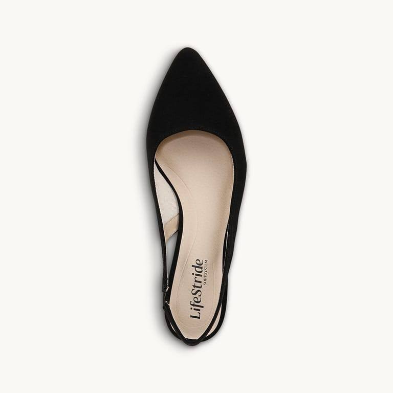 LifeStride Black Microfiber Slingback Pumps 9M New in Box MSRP $79.99