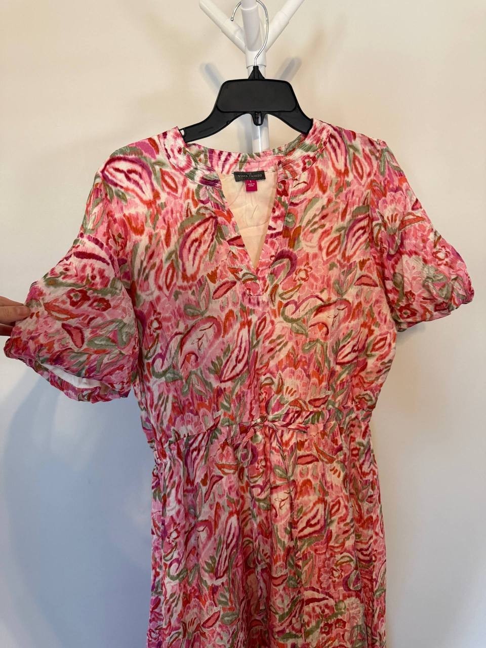 Vince Camuto Printed Puff‑Sleeve Maxi Dress – Size L – NWT – $109
