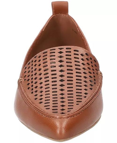Bella Vita Alessi Perf Pointed Toe Flats Dark Tan Leather Women’s 8W NWB $110