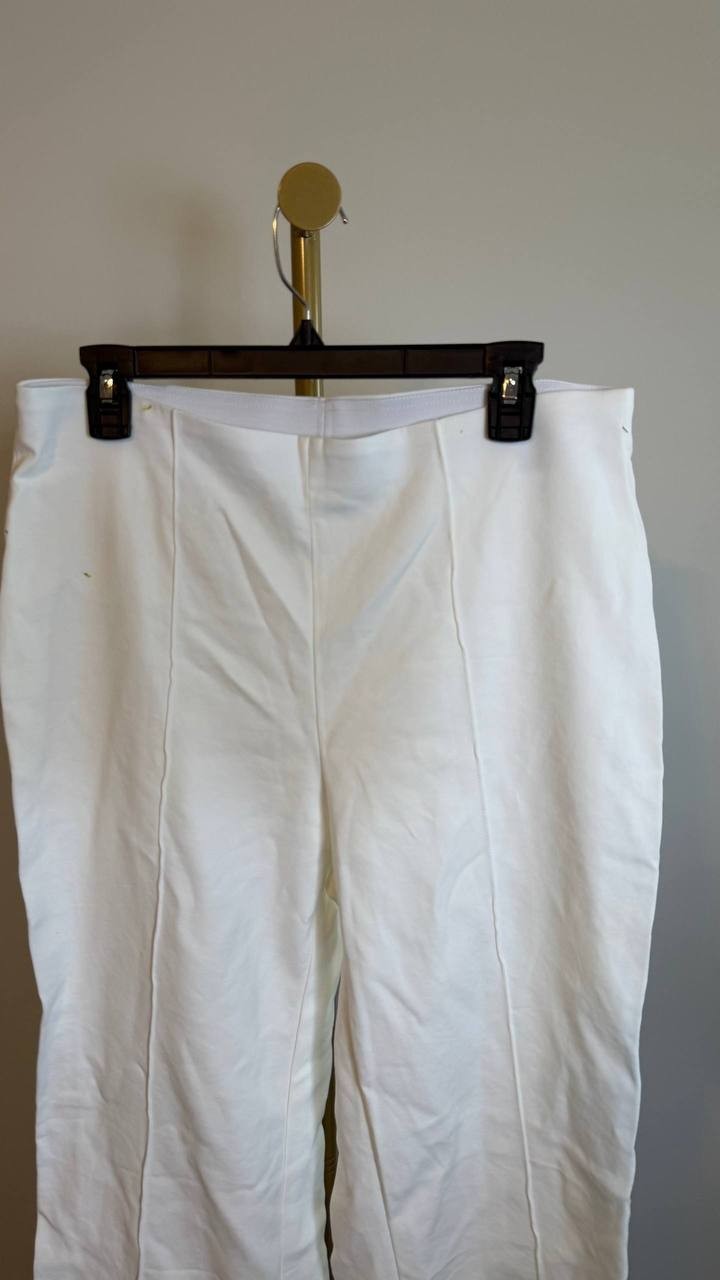 Anne Klein Hollywood Pleated Faux Suede Pants White Size 0X NWOT $99 need wash