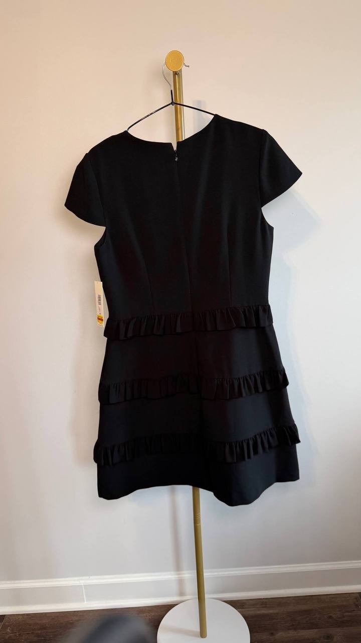 Eliza J Women’s Ruffle‑Tiered A‑Line Dress Black 10 NWT $118