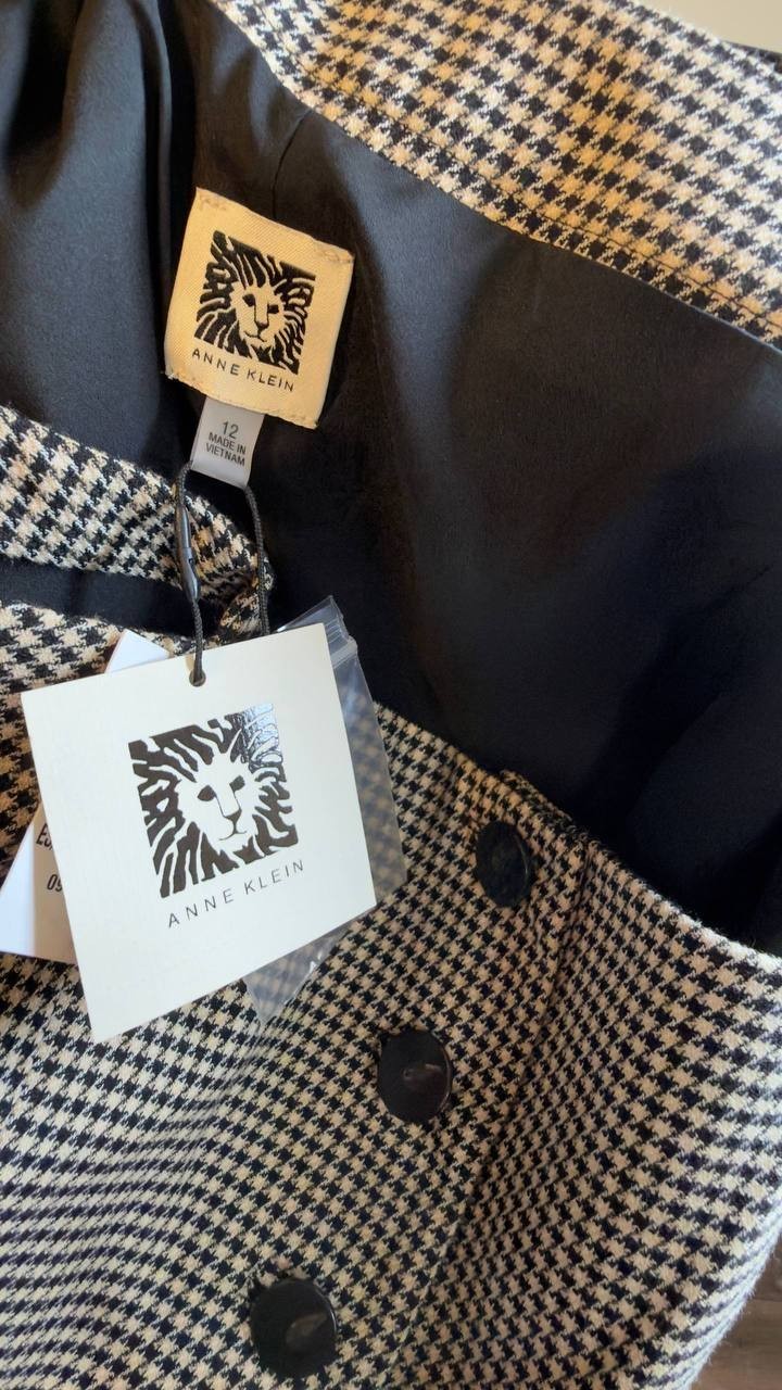 Anne Klein Square‑Neck Button‑Front Vest Multi Size 12 NWT $129