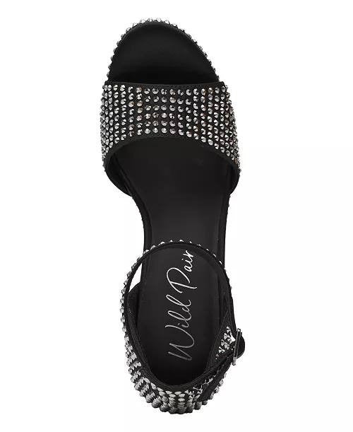 Wild Pair Hanalaur Embellished Sandals Black Bling 7.5M Man‑Made $89.90 NWB