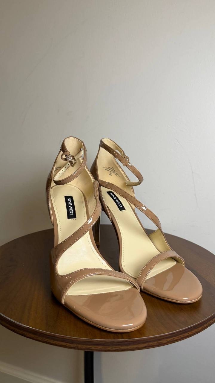 Nine West Natural Man‑Made High Stiletto Sandals 8M New in Box MSRP $109