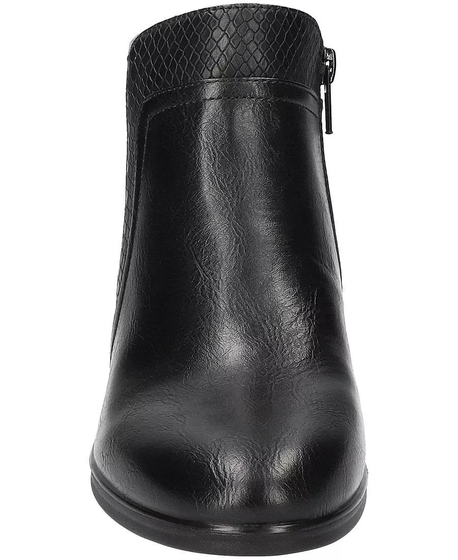 Easy Motion by Easy Street Booties 9.5W Black Man‑Made Zip Comfort NIB msrp$75