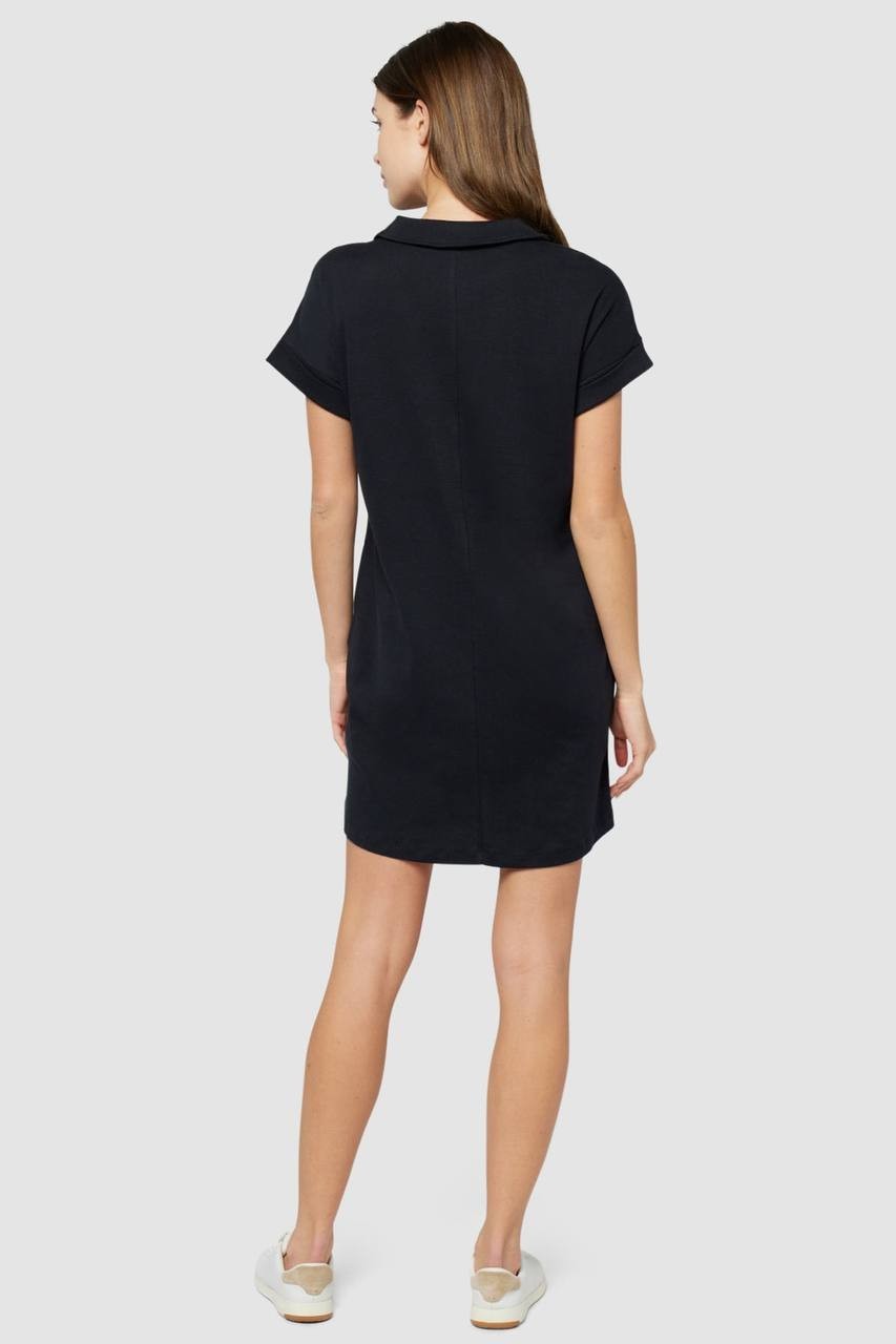 Three Dots Short‑Sleeve Polo‑Style Dress – Black – Size XL – NWT – $88