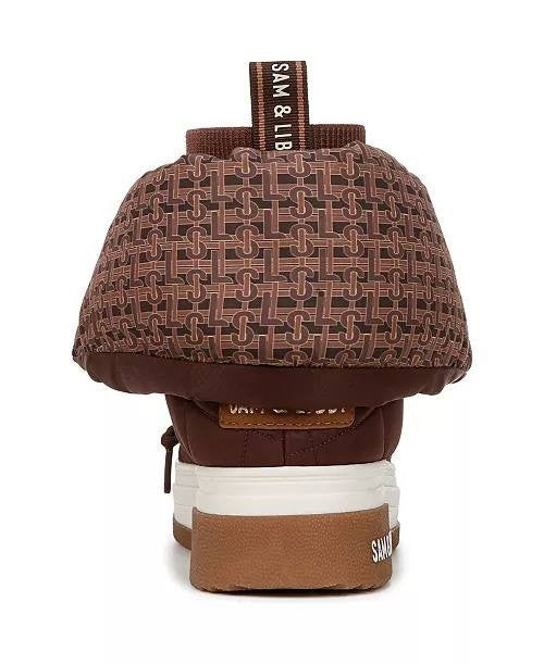 Sam & Libby Cruz Fold Over Puffer Cold Weather Booties Chocolate 9 NWB