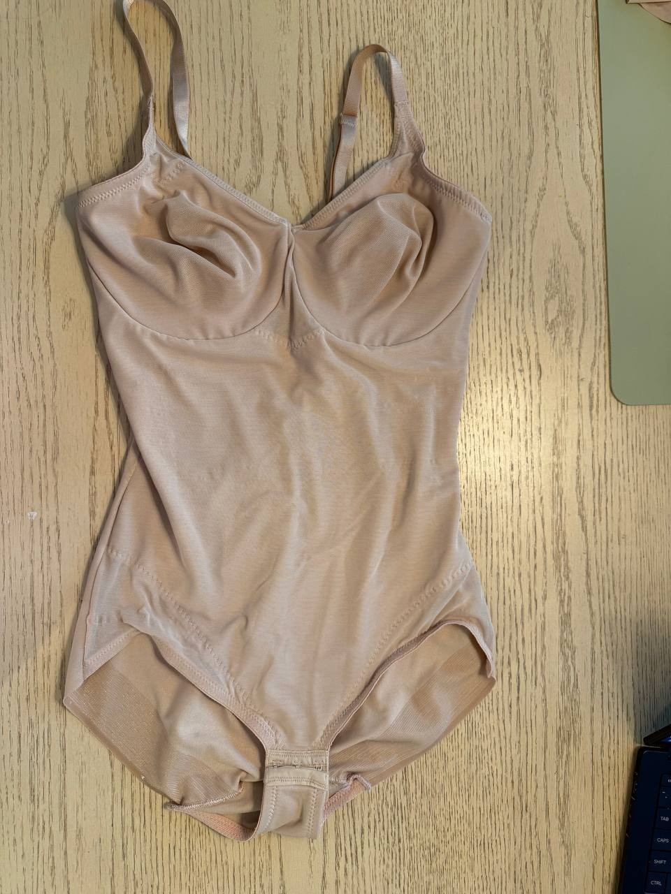 Miraclesuit Sheer Shaping Bodysuit Nude 36D Shapewear One-Piece Underwired
