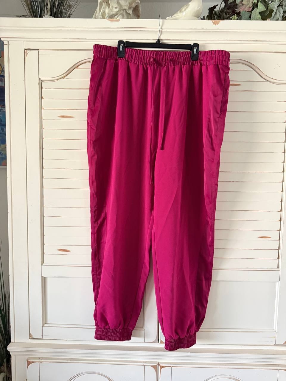 Nina Parker Plus Pants 2X Pink High-Rise Stretch Wide-Leg NWT
