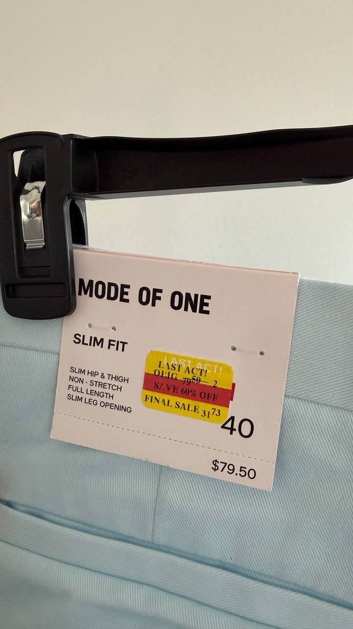 Mode of One Men’s Slim‑Fit Suit Pants Misty Silver Size 40 $79.50 NWT