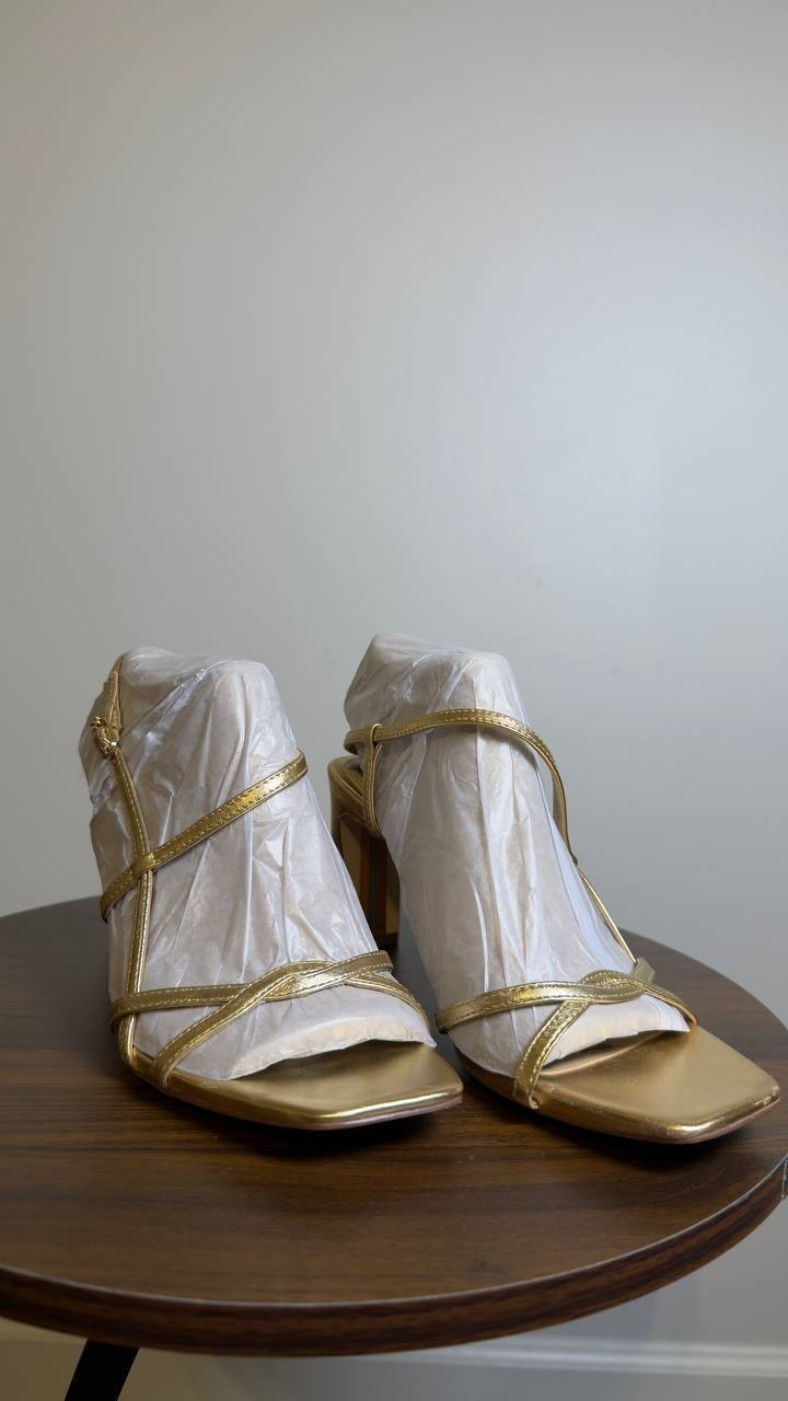 Sam Edelman Slingback Sandals Amber Gold 6.5 M Pre-Owned $140.00