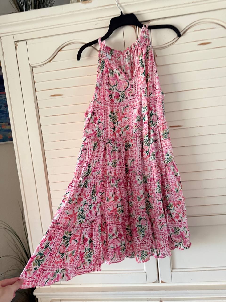 CeCe Printed Tiered Halter Minidress Pink Multicolor Size L NWT $129 – Chic Part