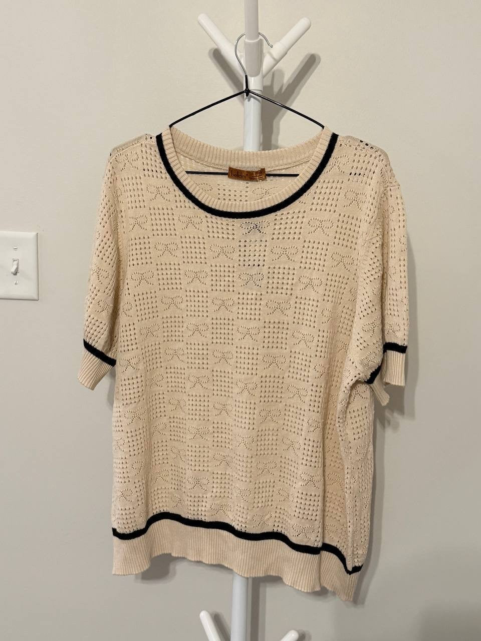 Belldini Knit Top – Size 2X – Sand Dollar/Black – NWT – $34