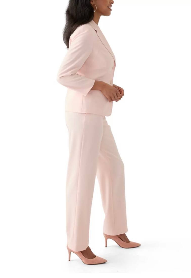 Le Suit Petite Single‑Button Blazer & Pant Suit – Size 16–Light Pink–NWT –$225