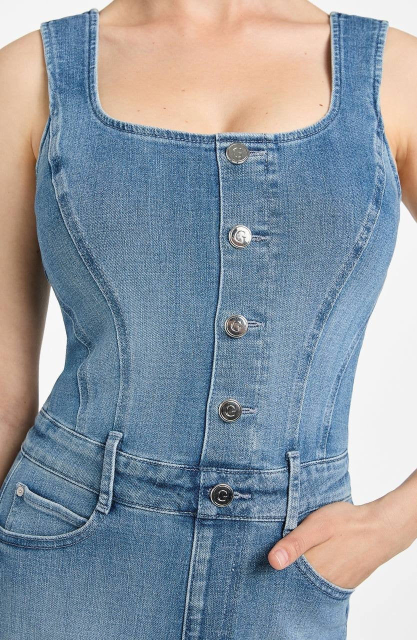 Guess Bella Denim Romper – Sleeveless– Size SP – NWT-$148