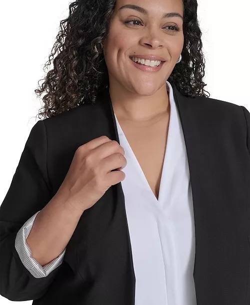 Calvin Klein Roll‑Sleeve Open‑Front Blazer – Size 18W – NWT – $159
