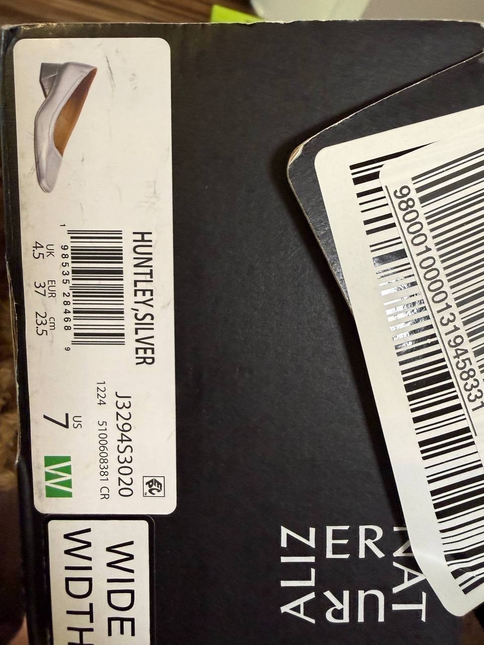 Naturalizer Huntley Square‑Toe Block Heel Pumps – Silver – Size 7W – NIB