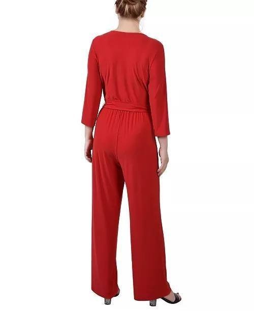 NY Collection Plus Surplice Jumpsuit Red PM NWT $66