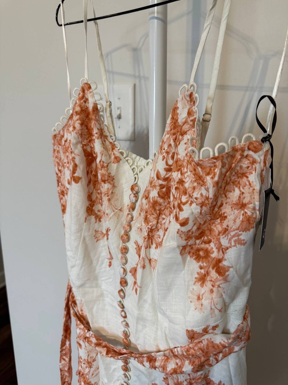 CeCe Placement‑Print Sleeveless Fit & Flare Dress–Ivory–Size 16–NWT–MSRP$159