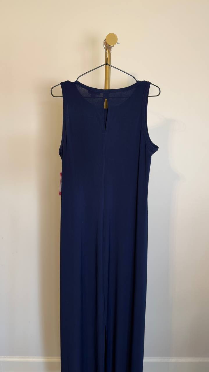 Vince Camuto Sleeveless Keyhole-Back Crewneck Maxi Dress Classic Navy M NWT $69