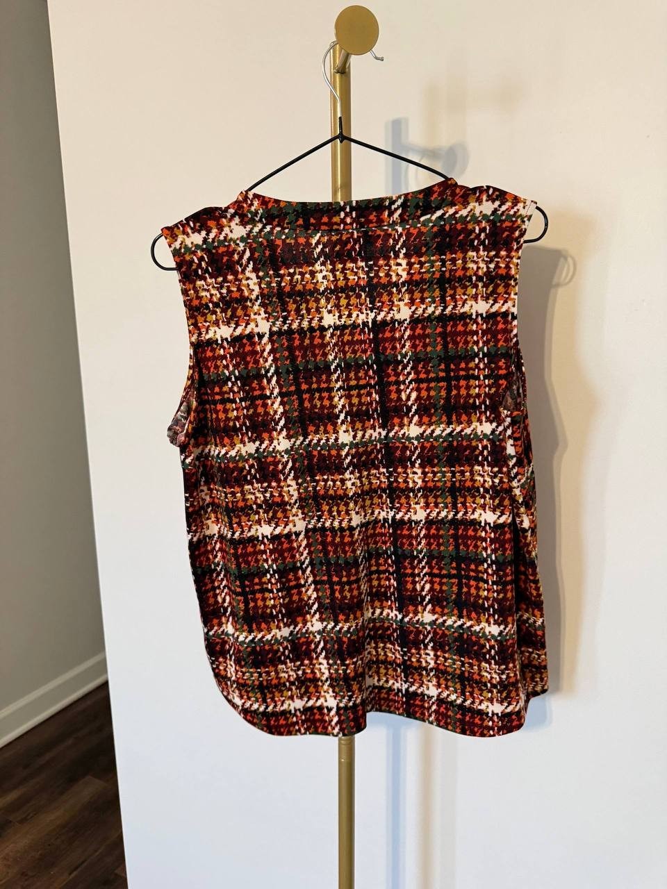 Jones New York Printed Pleat‑Front Moss Crepe Top PS NWOT Multicolor MSRP$49.95