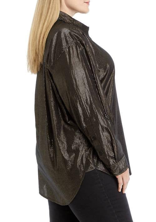 Gloria Vanderbilt Plus Size Amanda Shirt Black XXL NWT $48