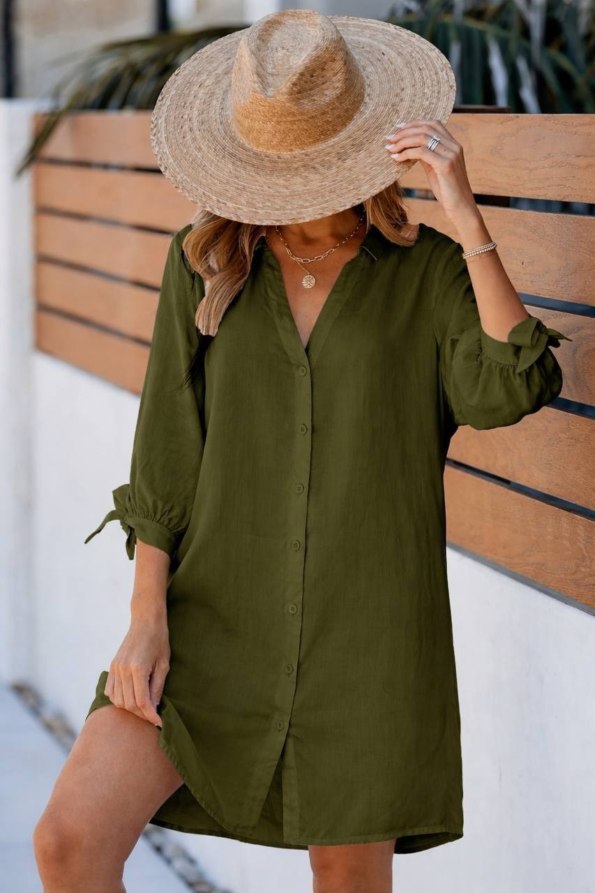 Cupshe Green Lace Up Cover Up Dress L NWT Summer Beachwear Swimwear 53.49