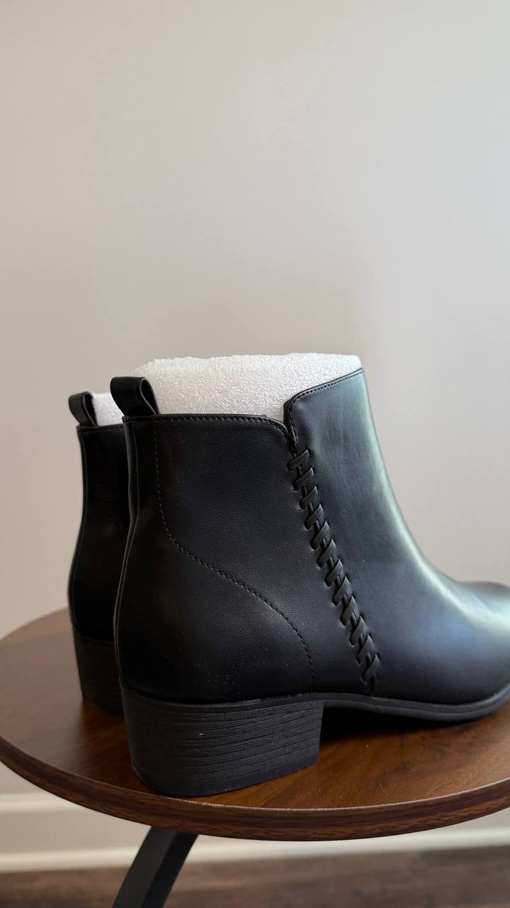 Style & Co Aidenn Block Heel Booties Black 8M Man‑Made $79.90 NWB